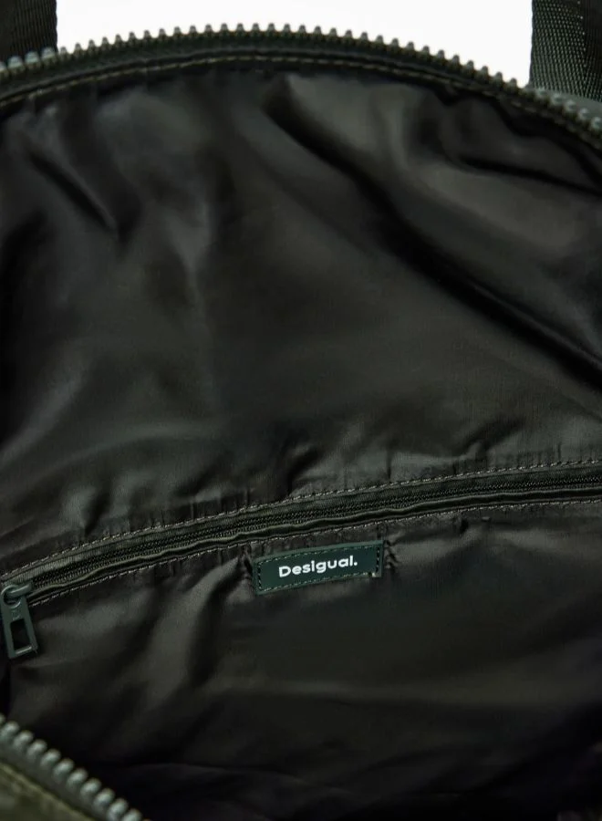 DESIGUAL Green Bicolor waxed voyager backpack for Women | Best Price UAE